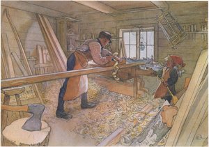 農場ワークショップのヨハンおじさん 作： Carl Larsson
